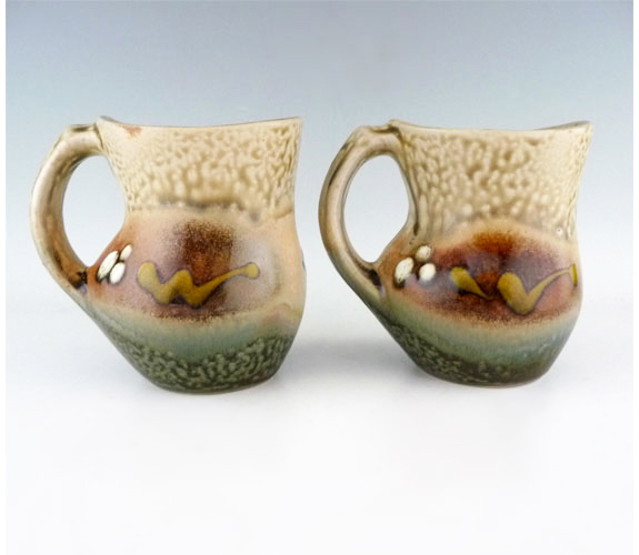 Loren Lukens - Stoneware Mug Green Ash Glaze 5"H